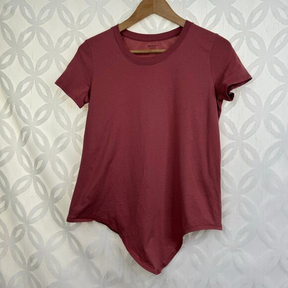 Madewell Knot Front Mauve Pink Tee Size XXS - Picture 4 of 9